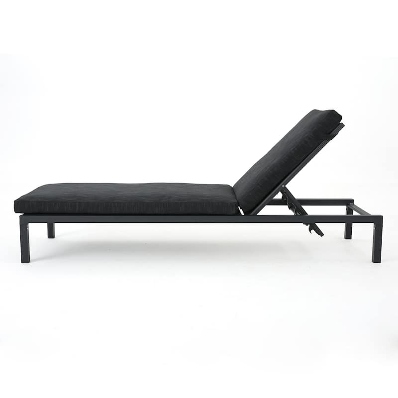 Modern 2-Piece Adjustable Chaise Lounge Chair Set, Foldable Outdoor Reclining Chairs with Water-Resistant Cushions