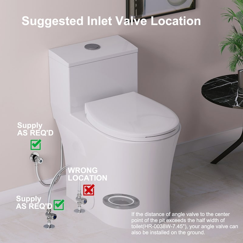 HOROW One-Piece 10 in. Rough-In 0.8/1.28 GPF Dual Flush Elongated Toilet in White