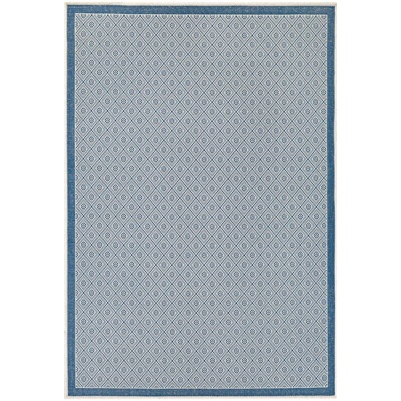 Dream Decor Rugs Samantha Kimberly Blue Ivory Indoor Outdoor Area Rug - 3'9" x 5'5"