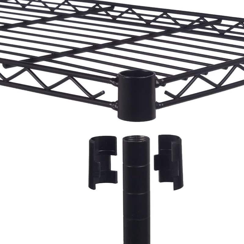 4-Tier Storage Rack Organizer Kitchen Shelving Steel Wire Shelves,Black