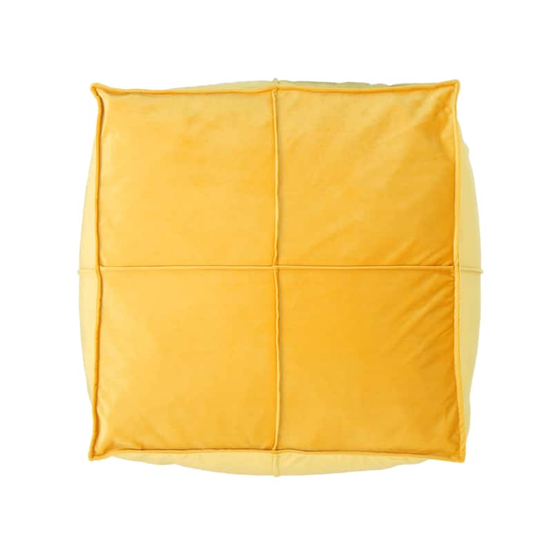 Nakisha Velvet Square Bean Bag Ottoman by Christopher Knight Home
