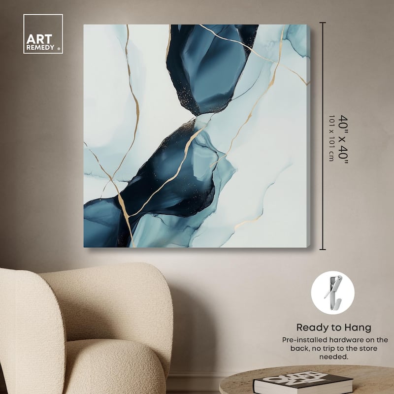 Cerulean Flow III Canvas by Art Remedy, Gallery Wrapped