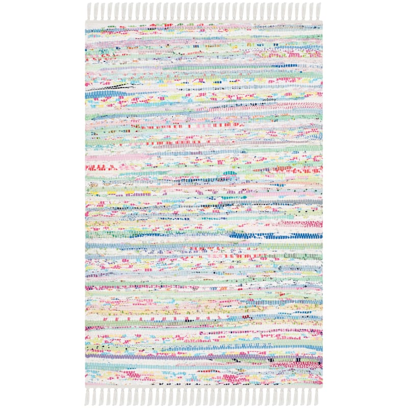 SAFAVIEH Handmade Rag Rug Litzy Stripe Cotton Rug - 2' x 3' - Light Green/Multi