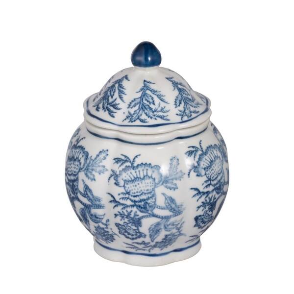 Shop Set Of 3 Blue And White Decorative Jars 6 Overstock 29664037