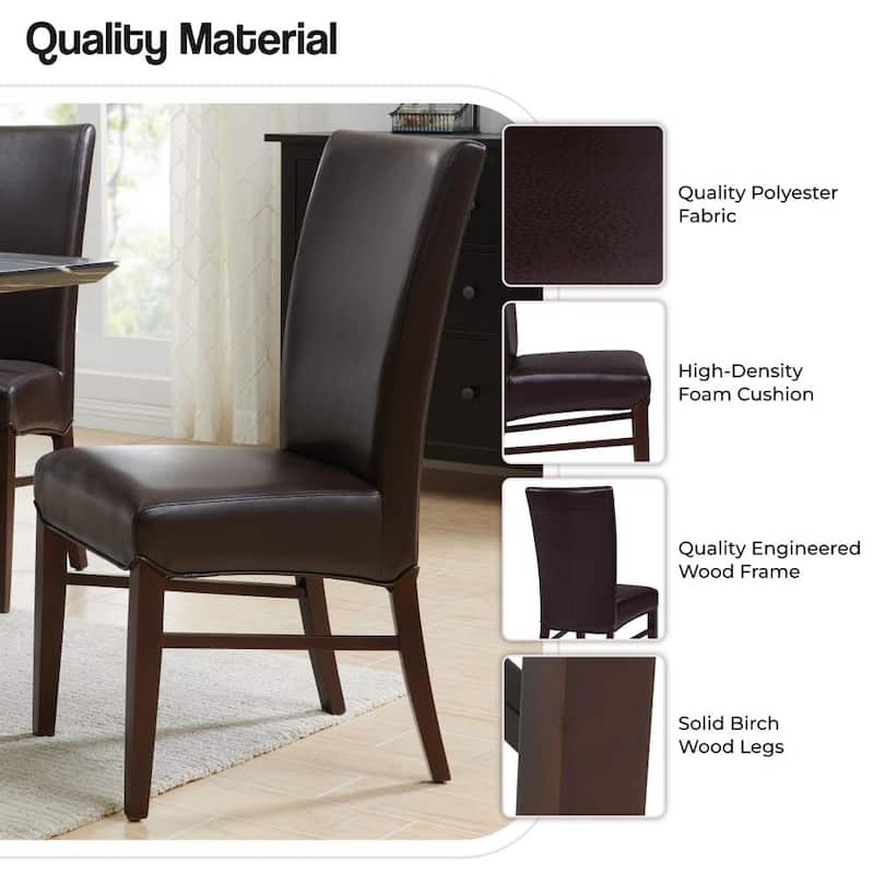 NPD Furniture Milton Bonded Leather Dining Chair (Set of 2)