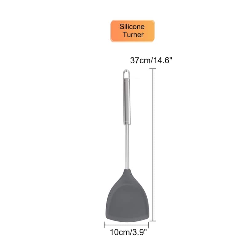 Silicone Turner Spatula Heat Resistant Non-scratch - 14.6" x 3.9"(L*W)