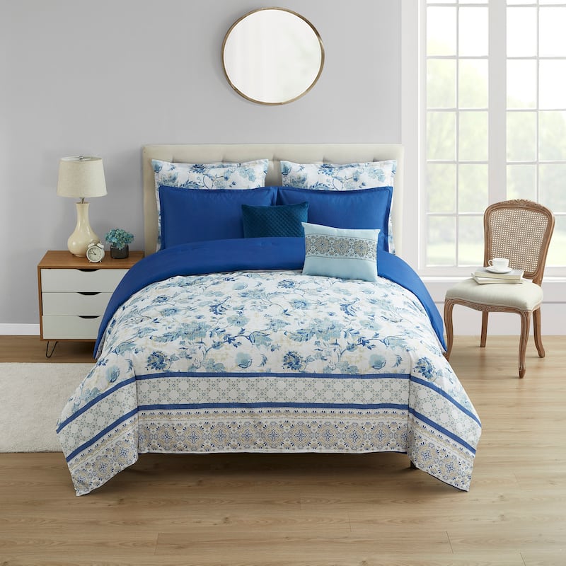 Margolis 7 Piece Floral Comforter Set