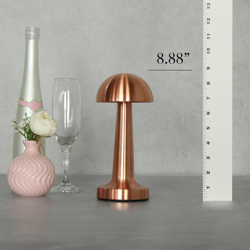 LED Mushroom Mini Touch Sensor Desk Lamp - 8.75" - Copper Finish