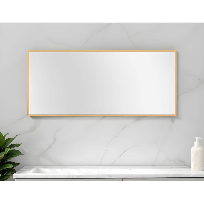 HomeRoots 71" Gold Metal Framed Bathroom Vanity Mirror - Gold
