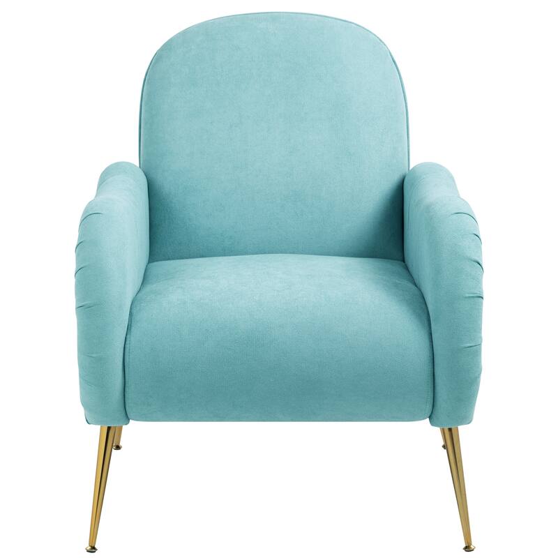 Side Chair Office Chair Accent Chair with Metal Legs, Cyan Reception Chair Dressing Chair Reading Chair