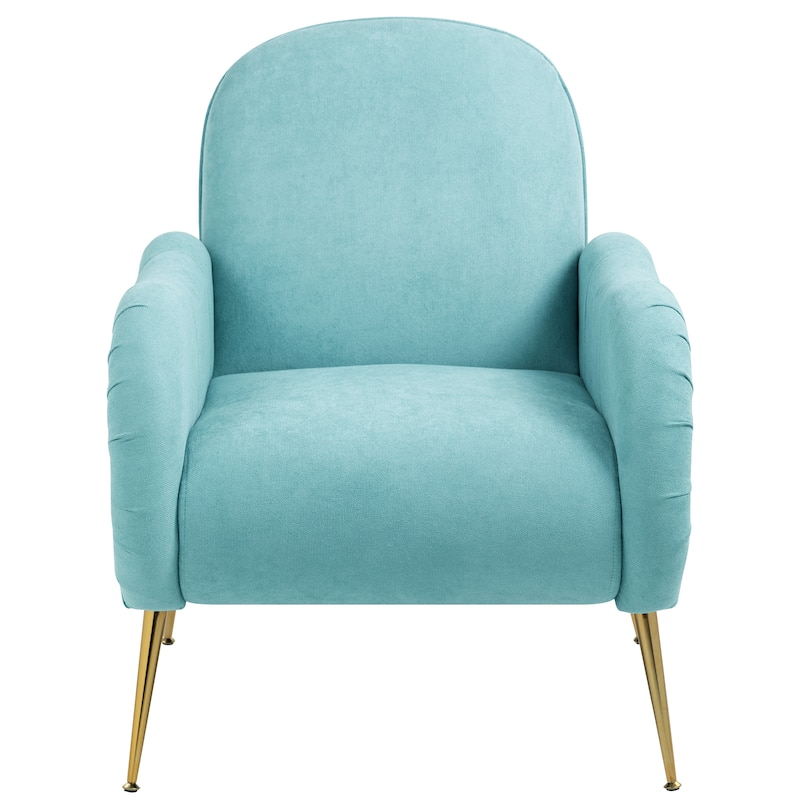 Snowflake Fabric Accent Chair with Gold Metal Legs, High-Density Foam and Spring Cushion, and 300 lbs Weight Capacity