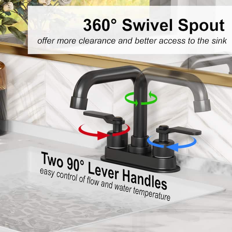 4 in. Centerset 2-Handle High-Arc Bathroom Faucet