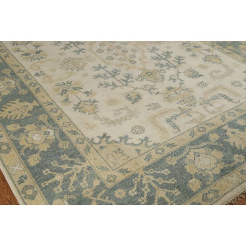 Oushak Indian Area Rug Handmade Wool Carpet - 7'10" x 10'2"
