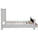 preview thumbnail 9 of 22, Queen Platform Bed with Upholstered Headboard & 2 Drawers - Antique White