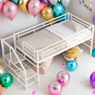 Twin Size Loft Bed with Storage Stairs and Strong Construction For Home