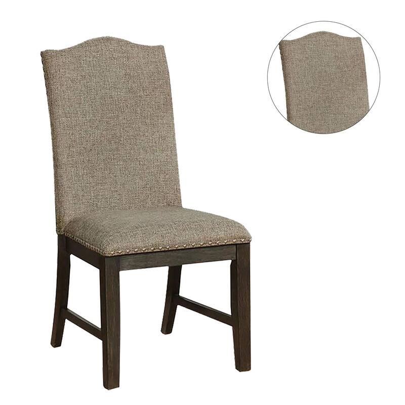 Set of 2 Dining Side Chair in Espresso and Warm Gray
