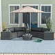 preview thumbnail 1 of 14, Outsunny 8 Piece Patio Furniture Set with 4 Rattan Sofa Chairs & 4 Tables, Outdoor Conversation Set with Storage & Umbrella Hole Grey