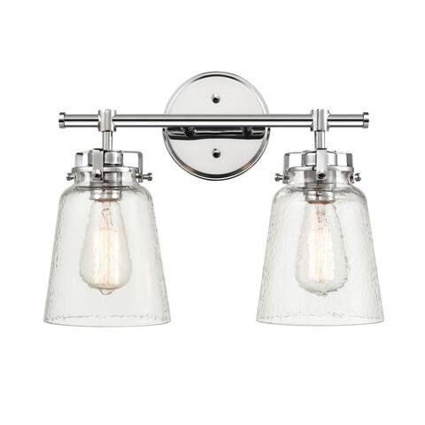 Millennium Lighting Amberose Vanity Fixture in Chrome with Clear Glass Shades