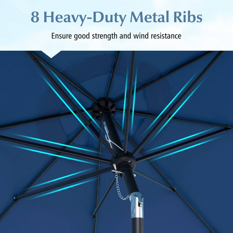 Costway 9 FT Patio Umbrella 2-Tier Market Table Umbrella with