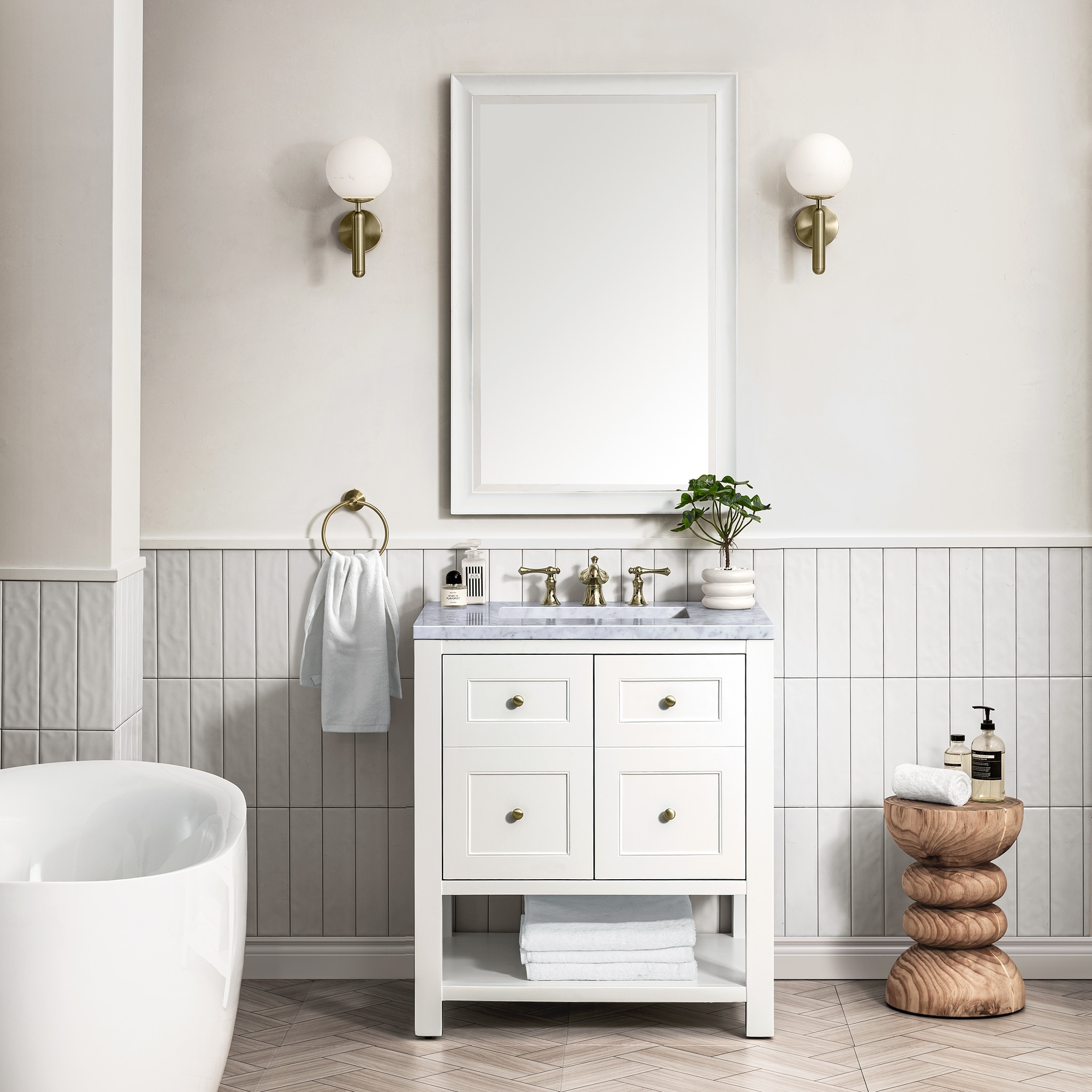James Martin Vanities Breckenridge 30" Single Vanity, Bright White