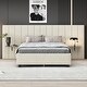 preview thumbnail 56 of 64, Upholstered Platform Bed with Soft Oversized Headboard and Storage Shelves Beige - Queen