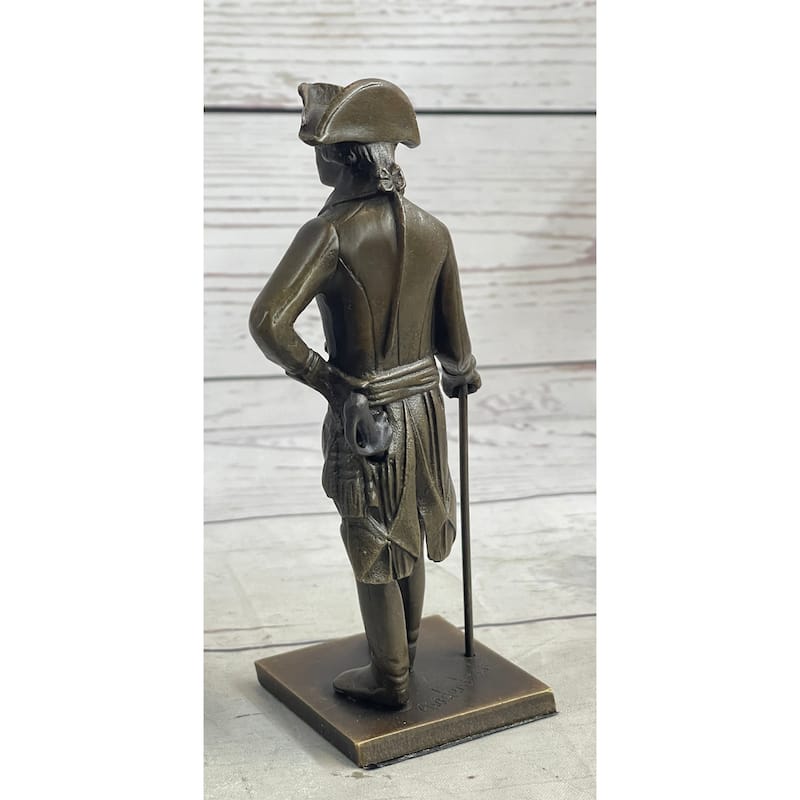 Frederick The Great Of Prussia Bronze Sculpture Statue Figure On Marble Base