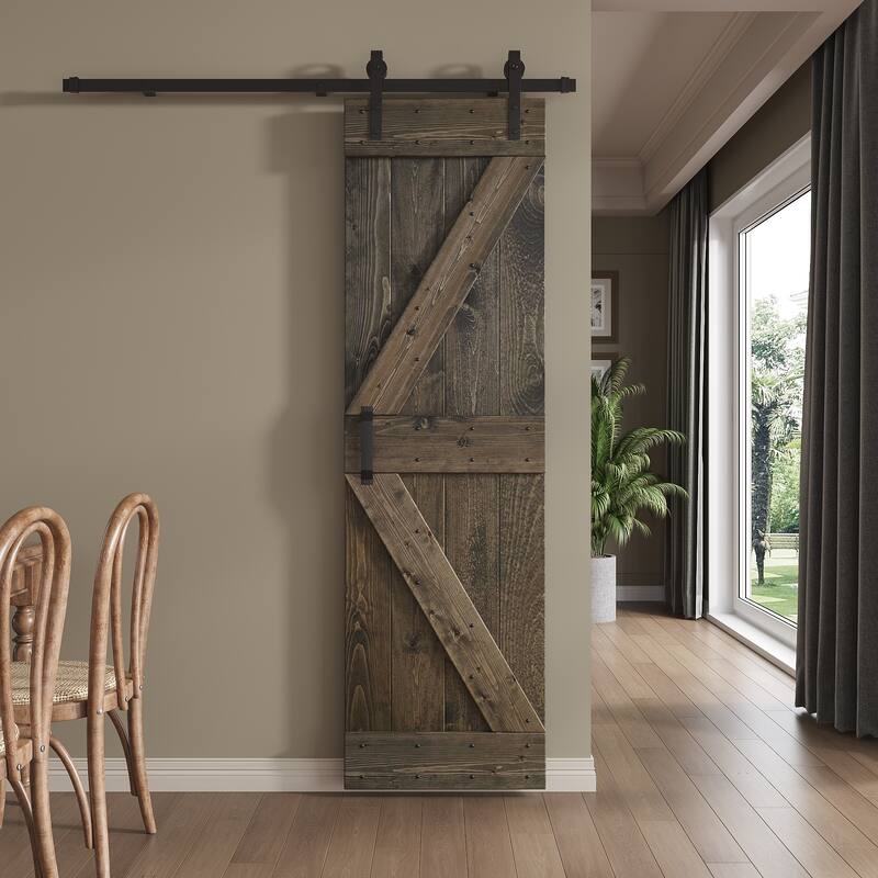 Coast Sequoia 24in x 84in K Series Pine Wood Sliding Barn Door With Hardware Kit