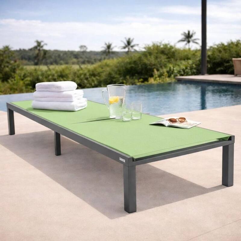 Marlin Outdoor Chaise Lounge Chair - Stackable Adjustable Recliner Sun Lounger for Pool, Beach, Patio, or Backyard