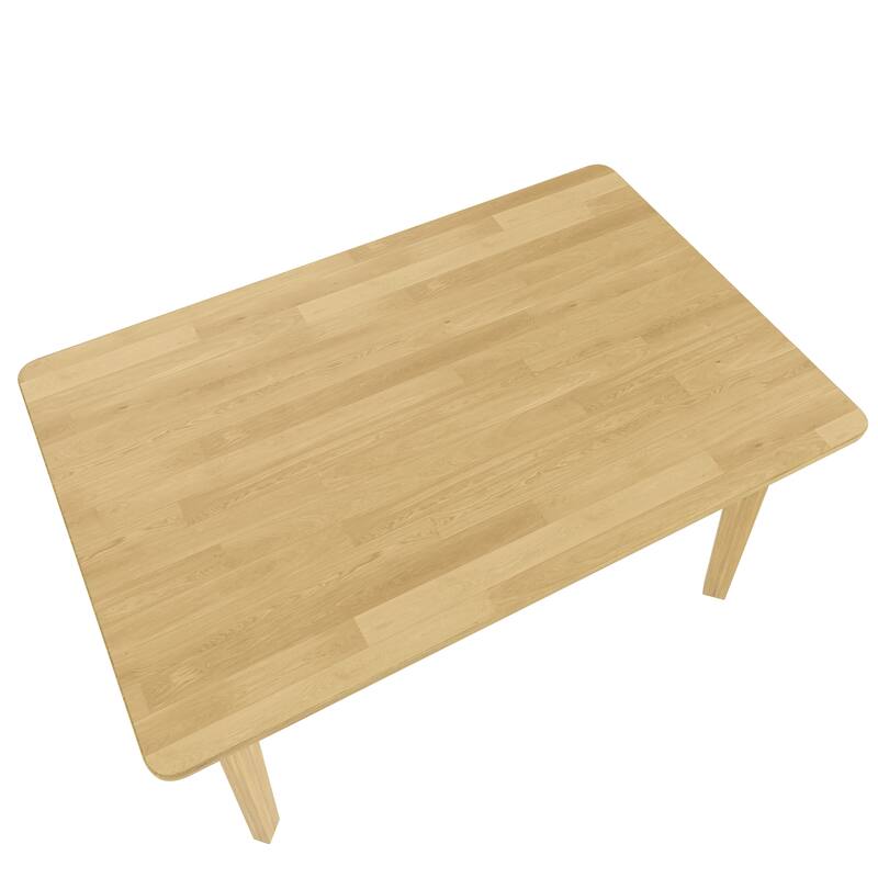 Rustic Farmhouse Dining Table - Solid Wood Frame, Minimalist Design for Dining Room