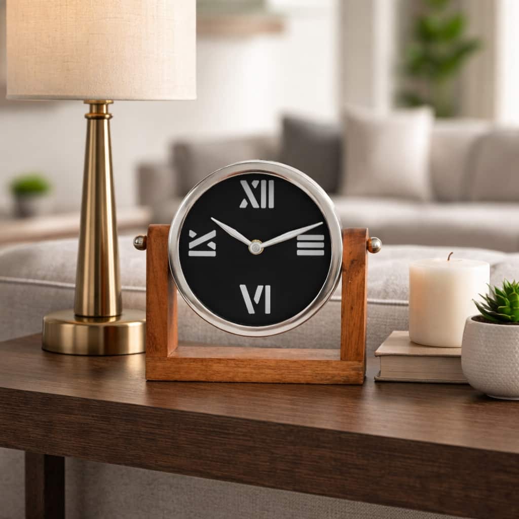 Modern Pivoting Round Metal Clock