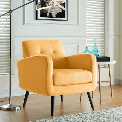 Carson Carrington Keflavik Gold Yellow Mid-century Accent Chair