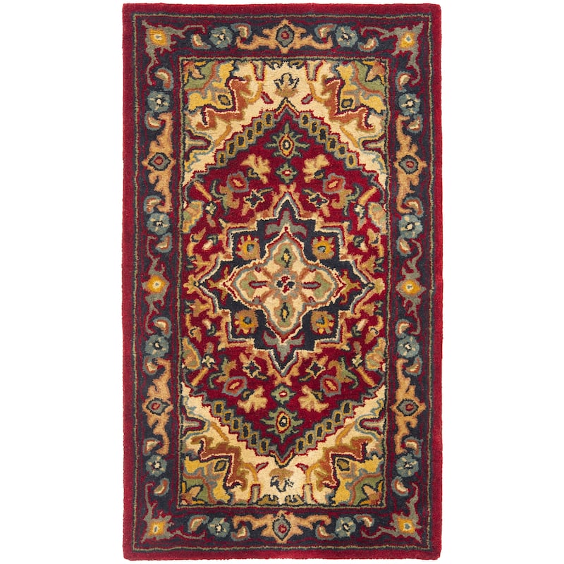 SAFAVIEH Handmade Heritage Carrol Traditional Oriental Wool Rug - 2' x 3' - Red - Rectangle