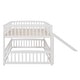 preview thumbnail 30 of 48, Full Over Full Low Bunk Bed with Fence and Ladder for Toddler Kids Teens,Elegant Children Bed
