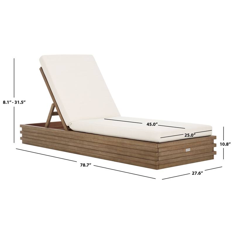 SAFAVIEH Couture Barbados Eucalyptus Chaise Lounge - 28"W x 79"D x 32"H