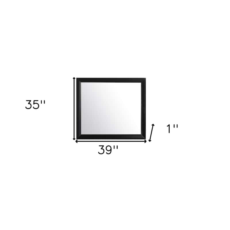 HomeRoots 35" Black Wood Framed Accent Mirror