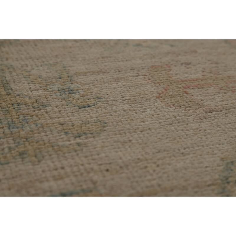 Vegetable Dye Oushak Turkish Area Rug Handmade Wool Carpet - 7'11" x 9'10"