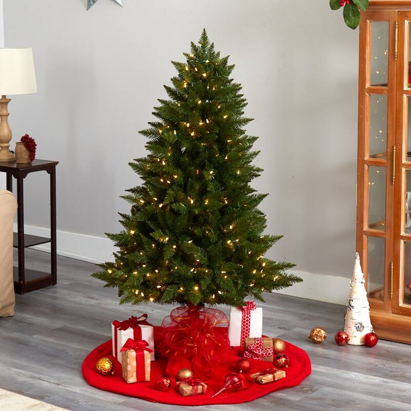 5ft. Spruce Artificial Christmas Tree with 250 Color Changing LED Lights, Remote & 586 Branches - Modern Tech Holiday X-Mas Tree