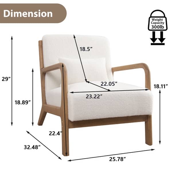 dimension image slide 0 of 13, Aston Modern Solid wood Accent Chair for Living Room