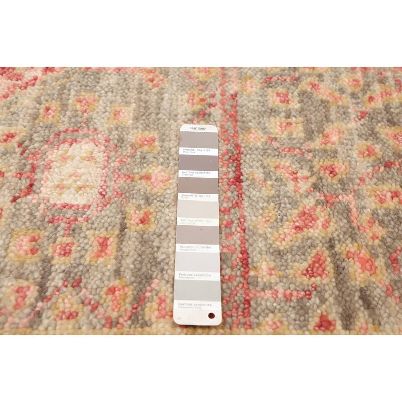 ECARPETGALLERY Hand-knotted Mamluk Dark Grey, Pink Wool Rug - 8'0 x 10'1