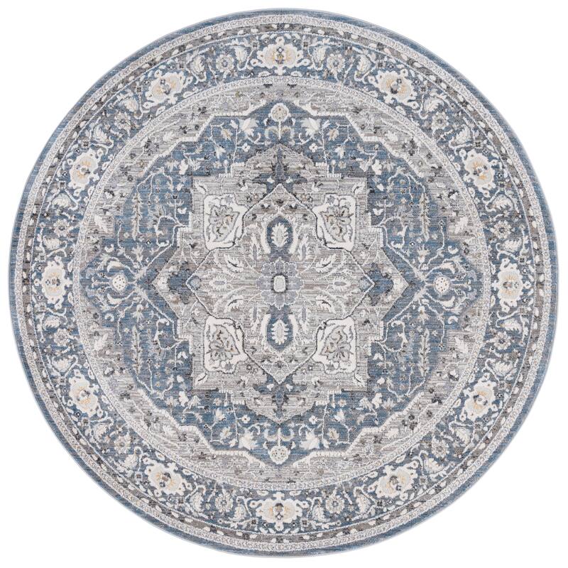 SAFAVIEH Lauren Ralph Lauren Sirke Rug - 6'7" Round - Blue/Light Grey