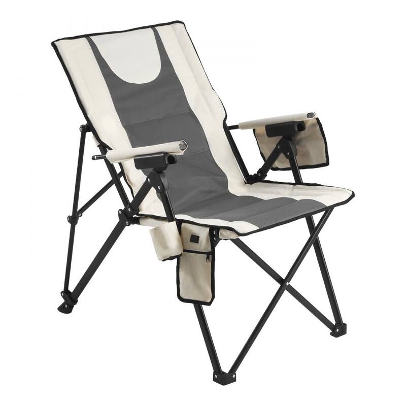 Foldable High Back Heated Chair with Adjustable Recline and Cup Holder Side Storage Pockets - 22.83" x 32.67" x 55.11"