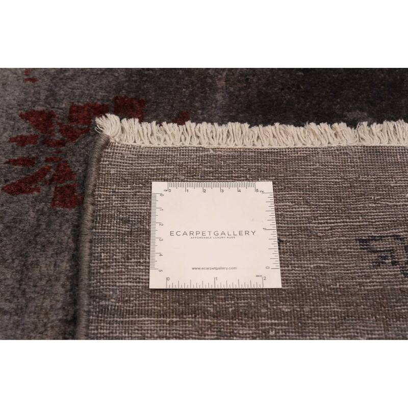 ECARPETGALLERY Hand-knotted Vibrance Dark Grey Wool Rug - 4'6 x 6'11