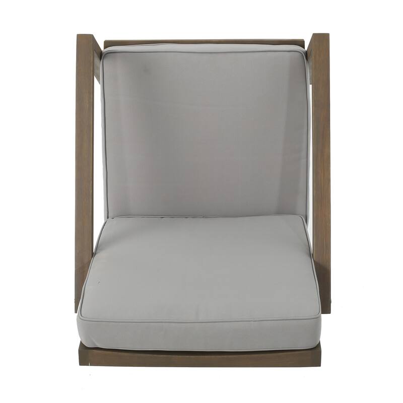 Leah Outdoor 6-Seater Acacia Wood Chat Set by Christopher Knight Home