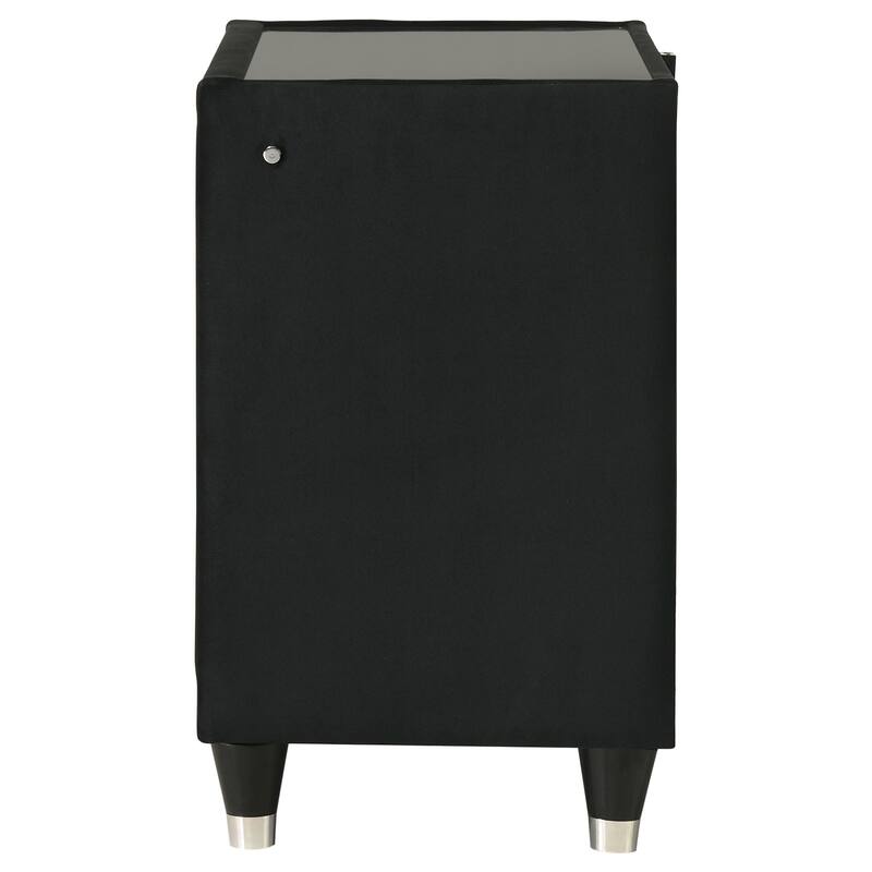 Lorient 2-drawer LED Nightstand with USB Black