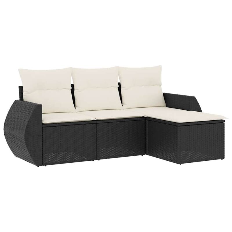 vidaXL Garden Sofa Set Black - 21.7 x 21.7 x 14.6