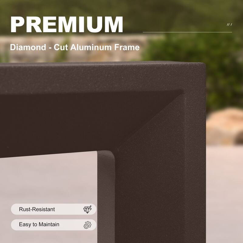 PURPLE LEAF Caesar Outdoor Dining Set Aluminum Luxury Patio Furniture with Olifen Removable Thick Cushion and Pillow-Bronze