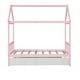 preview thumbnail 8 of 10, Pink Twin Size Solid Wood House Bed Frame with Trundle