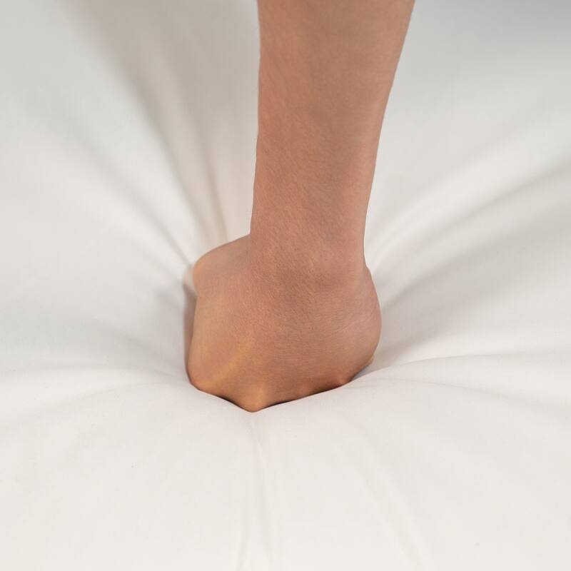 Round Patio Dining Table Set for 6 with Umbrella Hole Durable Acacia Wood Outdoor Furniture