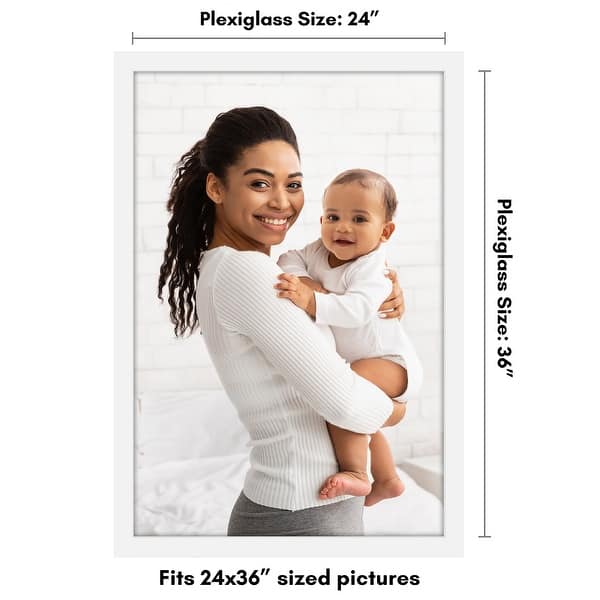 dimension image slide 1 of 9, Americanflat Poster Frame - Wooden Picture Frame with Plexiglass Cover