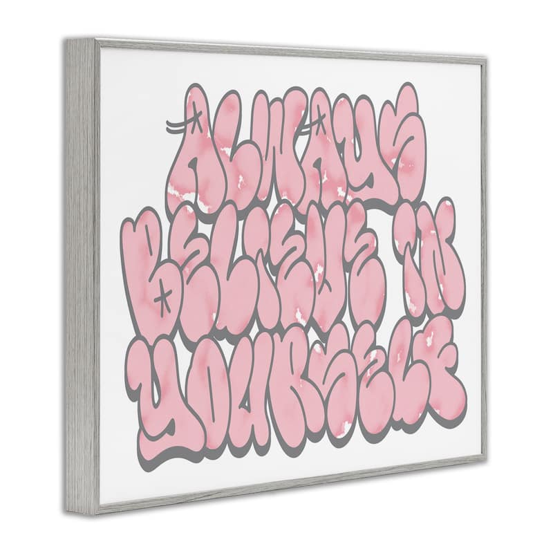 Stupell Believe in Yourself Graffiti Framed Giclee Art Design By Marcus Prime
